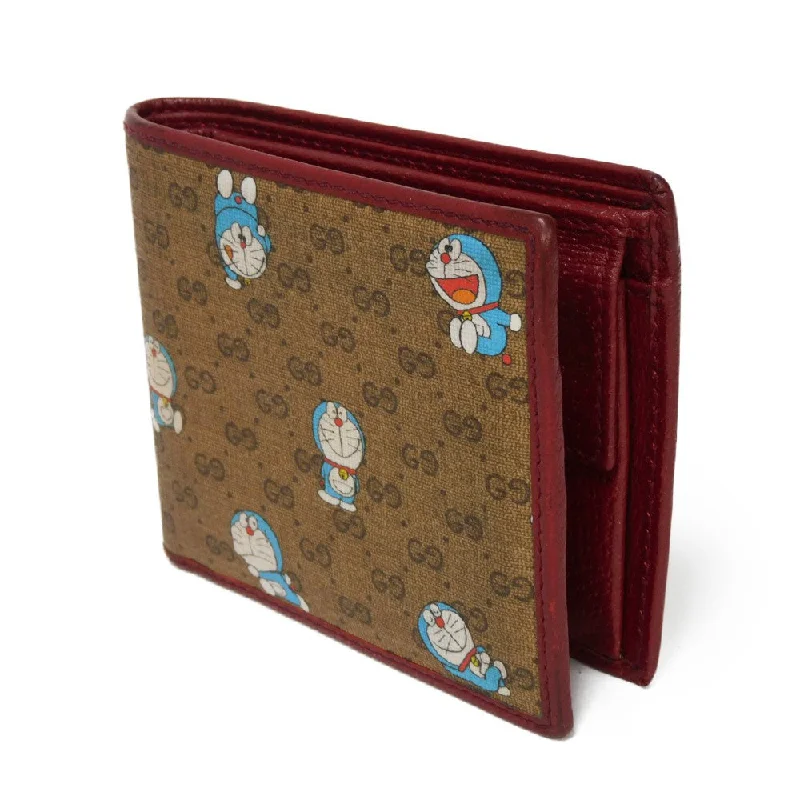 Women Gucci Sylvie bags with a crystal - embellished web stripeGUCCI Bifold Wallet 647803 2TUBG 8580 Supreme canvas x calf leather Brown x red Mini GG Supreme Coin Wallet mens Used