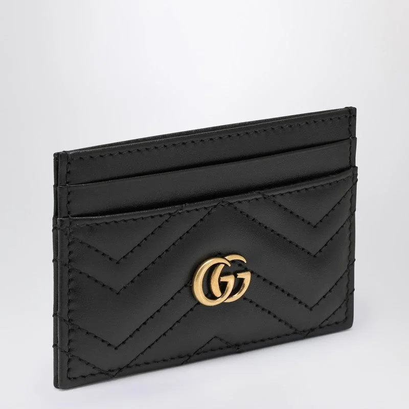 Ladies Gucci shoulder bags with a single - handle designGucci Black Gg Marmont Card Case Women