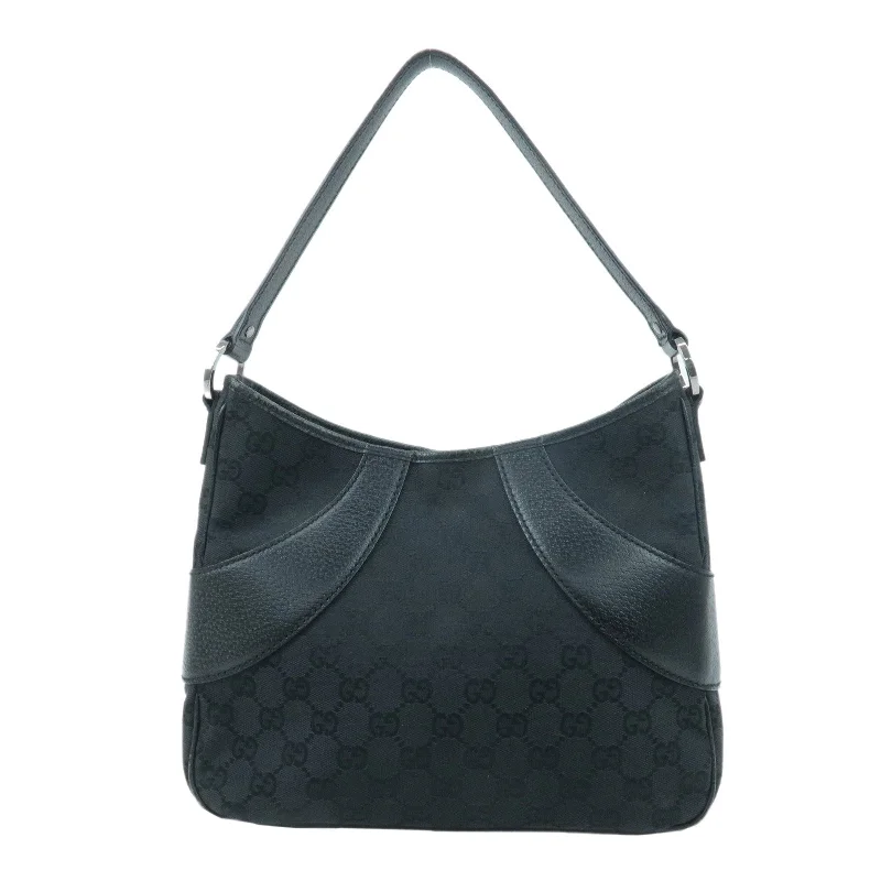 Ladies Gucci Dionysus bags with a star - shaped charmGUCCI GG Canvas Leather Shoulder Bag Black 113012