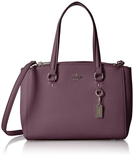 Coach Rogue bags with a detachable shoulder strap for versatile carryingCOACH Women's Crossgrain Mini Double Zip Carryall SV/Eggplant Satchel