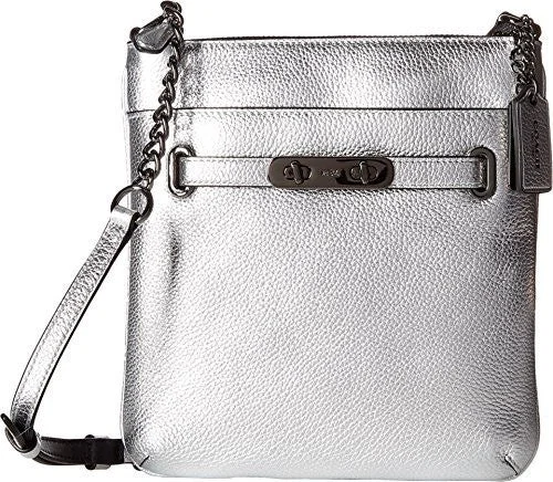 Coach crossbody bags with a detachable coin purse for added functionalityCOACH Women's Pebbled Leather Coach Swagger Swingpack DK/Silver Cross Body