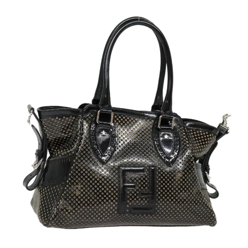 Fendi By The Way bags with a detachable pouch for separating small itemsFENDI Hand Bag Enamel Black 8BN157  hk1661