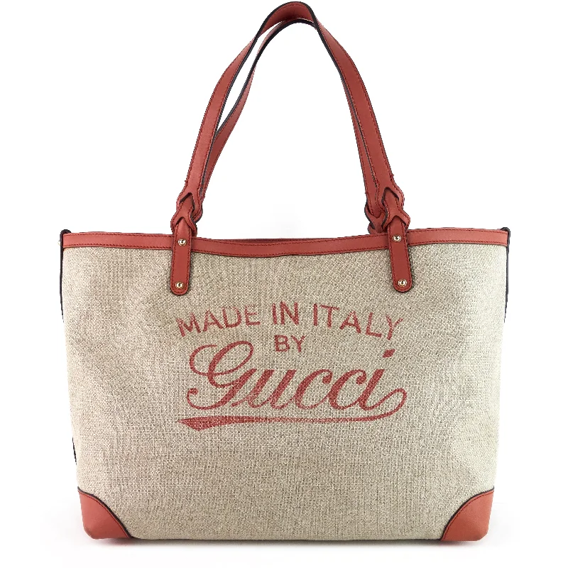 Women Gucci bags with a magnetic snap closure for easy accessCanvas Craft Tote Bag