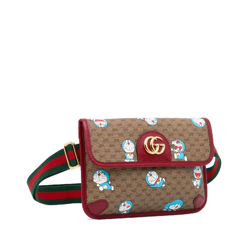 Gucci handbags for women with a patent - leather finishGucci X Doraemon Brown GG Supreme Canvas Limited Edition