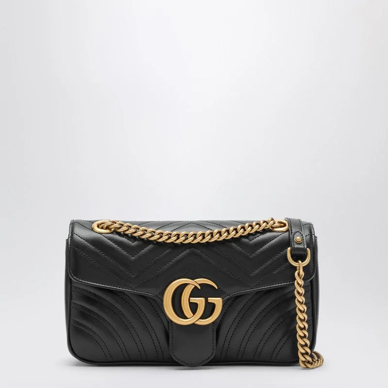 Gucci tote bags for women with a spacious interiorGucci Black Gg Marmont Small Shoulder Bag Women