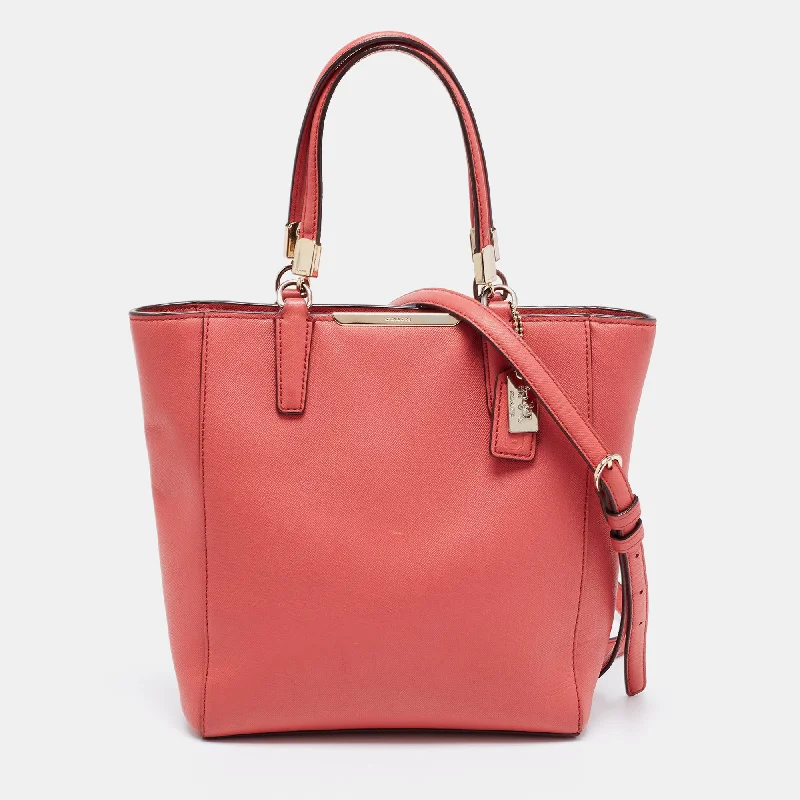 Coach backpacks with a sleek, modern design for a stylish lookRed Leather Zip Tote