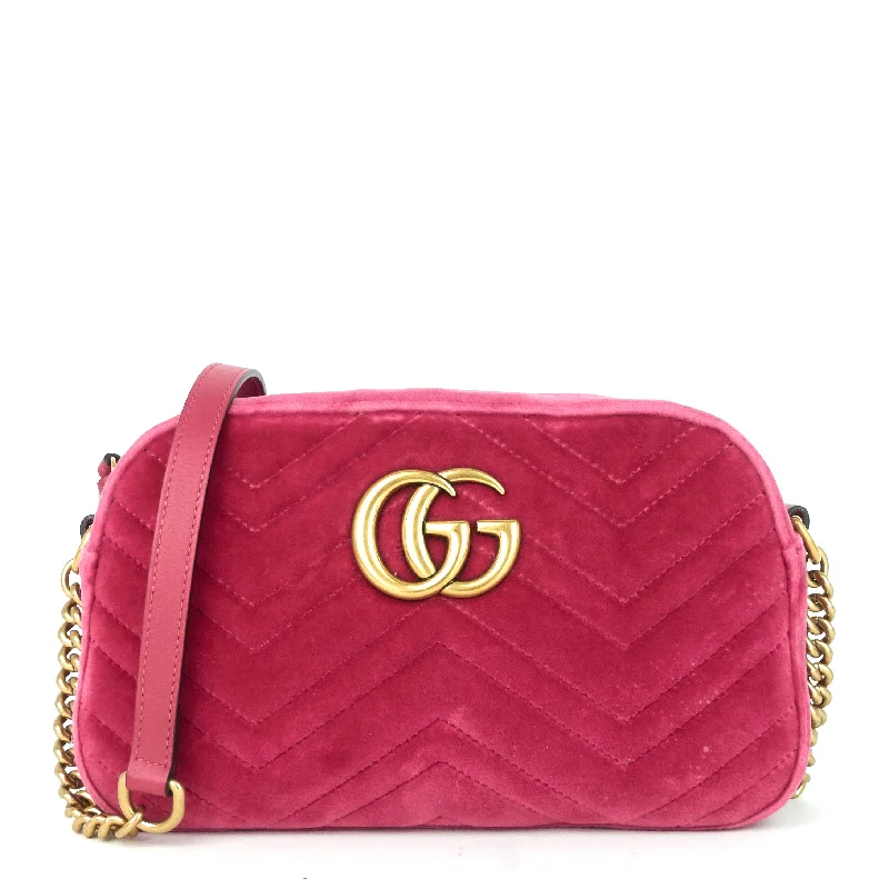 Gucci Marmont bags for women with gold - toned hardwareMarmont 2.0 Fuchsia Velvet Shoulder Bag