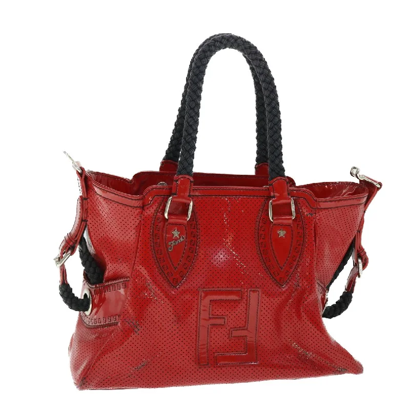 Fendi backpacks with a hidden back pocket for security and privacyFENDI Hand Bag Enamel Red  bs7758