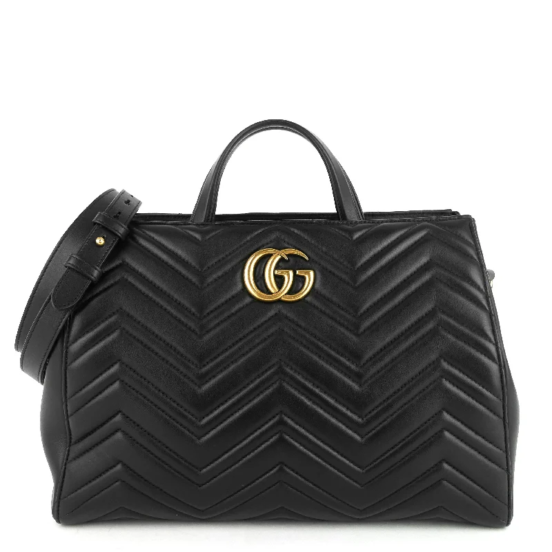 Women Gucci Sylvie bags with a monogram - embossed leatherMarmont Medium Matelassé Calfskin Tote Bag