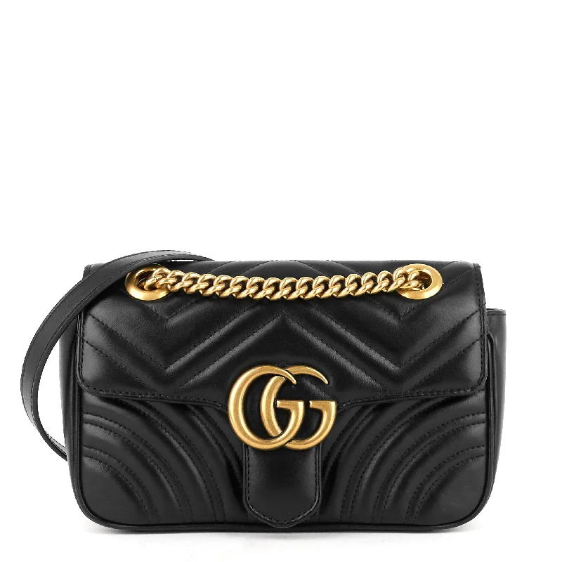 Women Gucci bags with a detachable mirror insideMarmont Mini Matelassé Leather Shoulder Bag