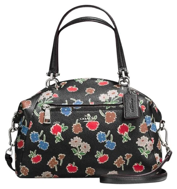 Coach tote bags with a water - resistant lining for practicalityCoach Prairie Satchel Daisy Floral Black Handbag Bag Leather 37159 NEW