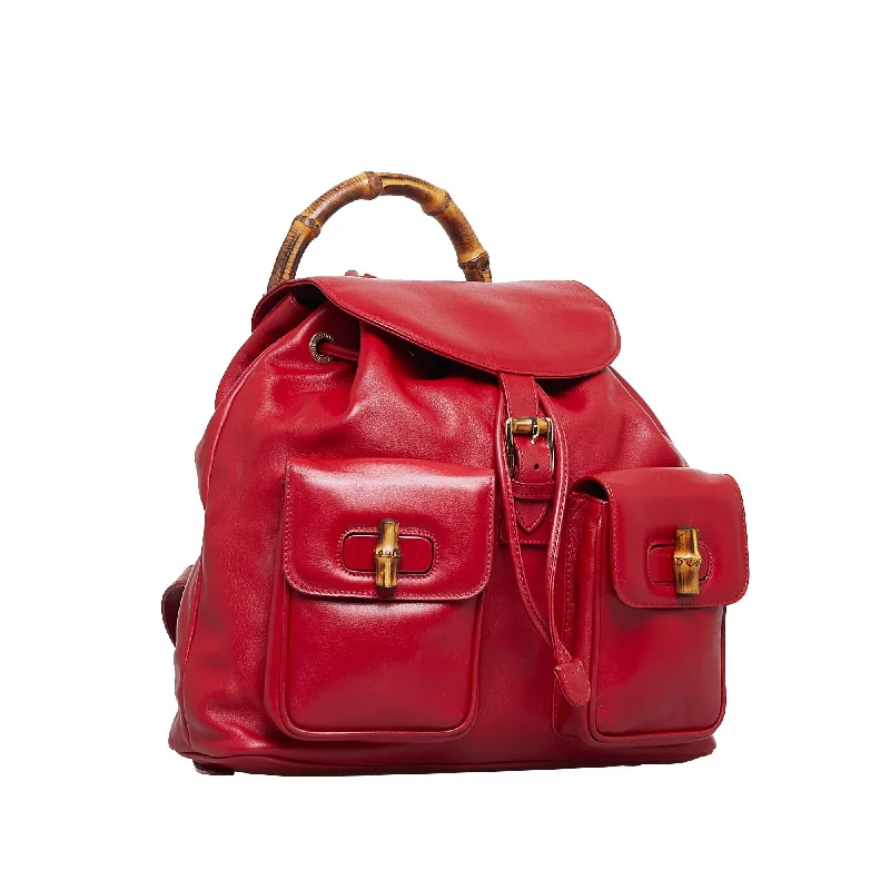 Women Gucci Sylvie bags featuring the signature web stripeGucci Bamboo Backpack (3J7bfN)