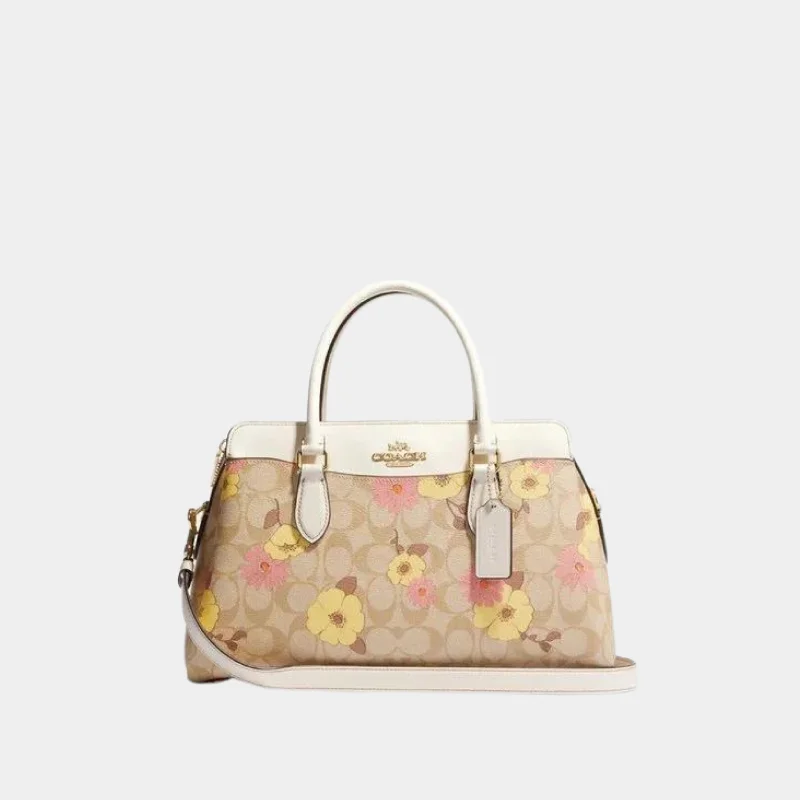 Coach Dempsey bags with a leather - wrapped drawstring for a luxurious feelCoach Darcie Carryall In Signature Canvas With Floral Cluster Print BOUTIQUE