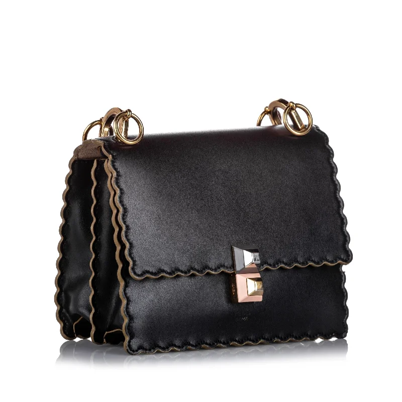 Fendi crossbody bags with a detachable ID holder for easy identificationFendi Kan I Leather Shoulder Bag (SHG-24389)