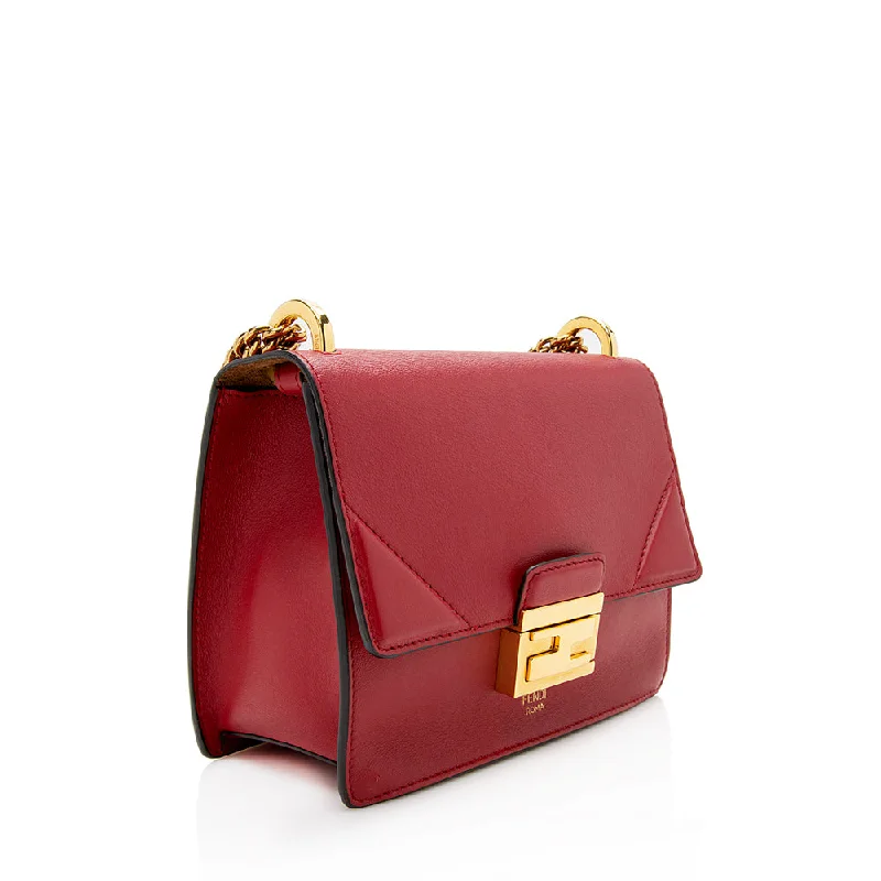 Fendi handbags with a perforated leather detail for a breathable and unique designFendi Leather Kan U Grace Small Crossbody Bag (SHF-12292)