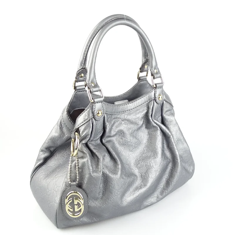 Gucci handbags for women with a beaded trimGucci Grey Guccissima Sukey Tote