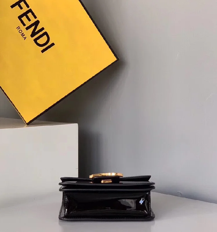 Fendi backpacks with a padded laptop sleeve for travel and work - related useFendi Karligraphy Bag In Black Patent Leather