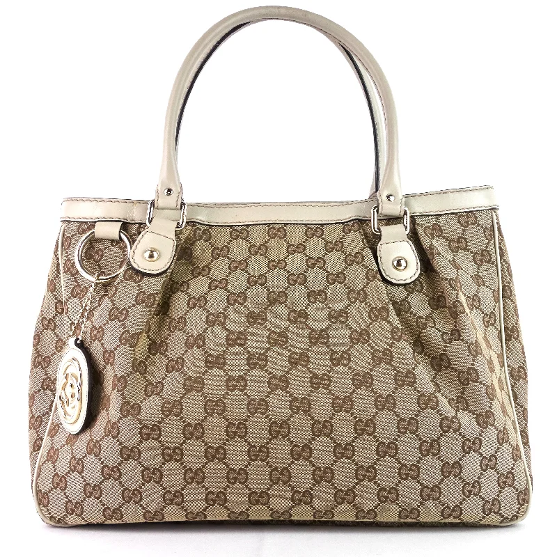 Women Gucci crossbody bags with a printed floral patternSukey GG Canvas Zipped Pocket Tote Bag