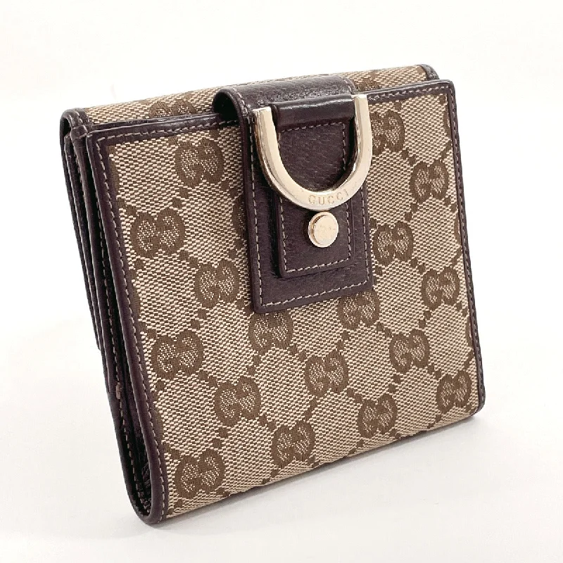 Ladies Gucci handbags with a detachable coin purse insideGUCCI Bifold Wallet 141411 GG canvas Brown Women Used