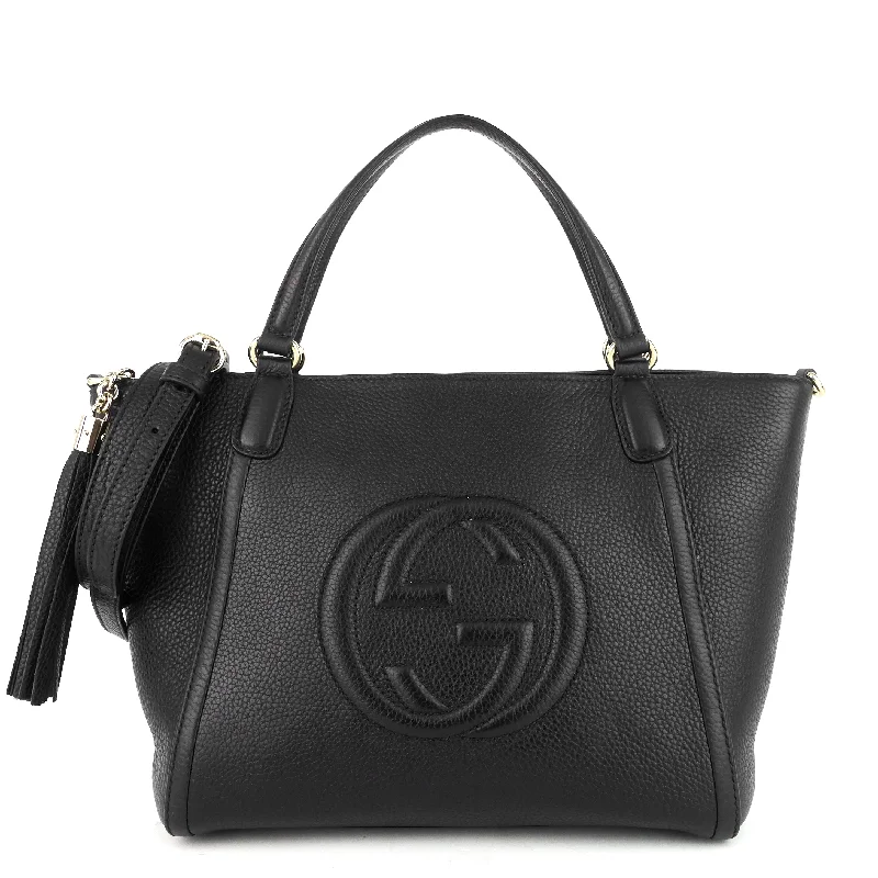 Gucci backpacks for women with a multi - pocket designSoho Pebbled Leather Small Top Handle Tote Bag