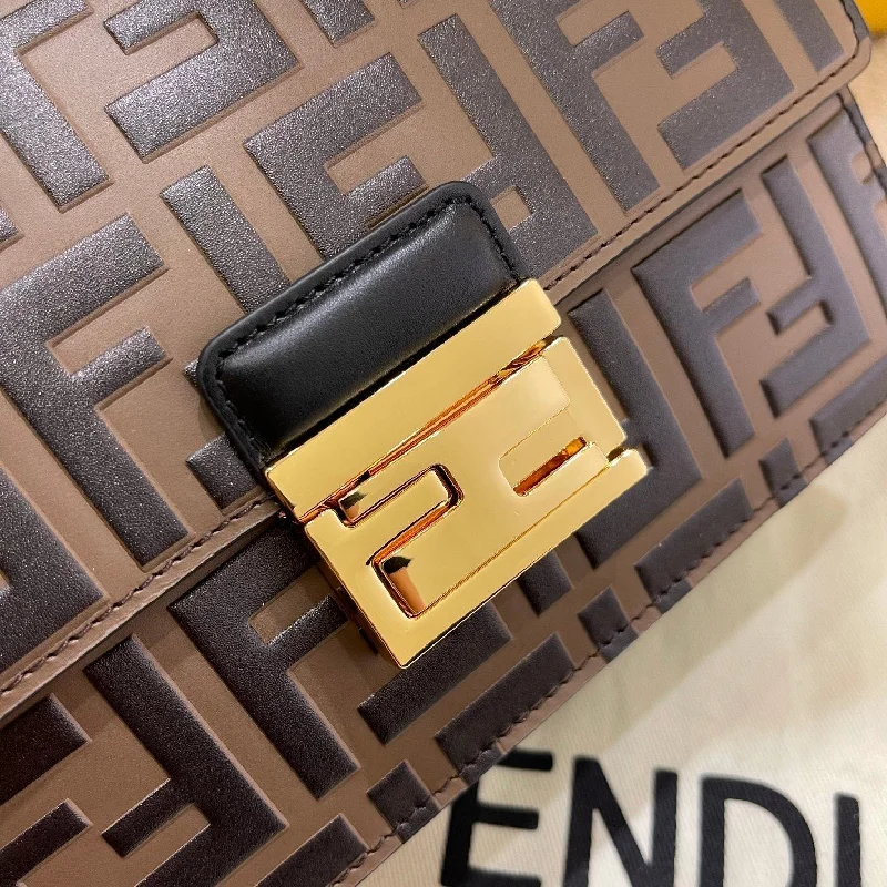 Fendi Baguette bags featuring the iconic FF logo plaque for a branded lookFendi Kan U Small Bag