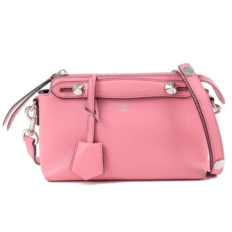 Fendi bags with a detachable mirror inside for quick touch - ups and groomingFENDI By The Way Mini 2Way Leather Shoulder Bag Pink 8BL135