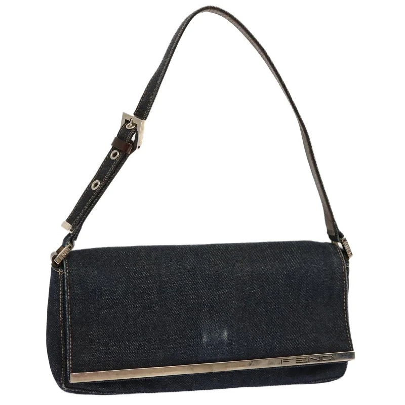 Fendi bags with a detachable mirror inside for quick touch - ups and groomingFENDI Hand Bag Denim Navy  ep3949