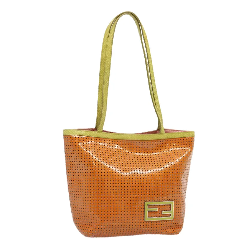 Ladies Fendi shoulder bags with a hidden magnetic pocket for discreet storageFENDI Hand Bag Enamel Orange  69455