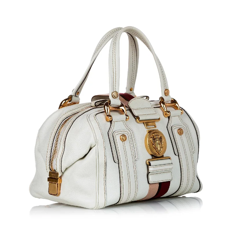 Gucci Marmont bags for women with a contrast - colored interiorGucci Aviatrix Leather Boston Bag (28798)