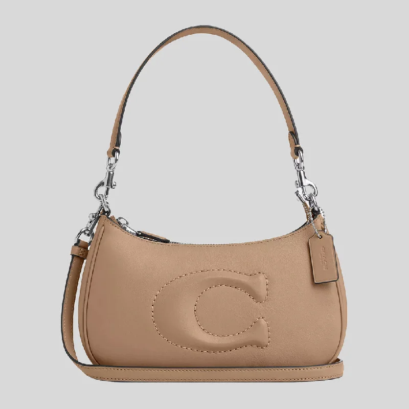 Coach Rogue bags with a detachable shoulder strap for versatile carryingCOACH Teri Shoulder Bag Taupe CR099