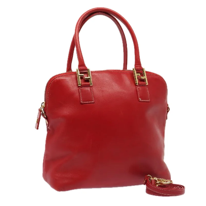 Ladies Fendi Peekaboo bags with gold - toned hardware for a touch of luxuryFENDI Hand Bag Leather 2way Red Gold  86044