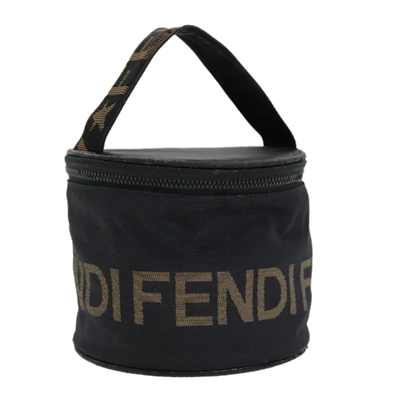 Medium - sized Fendi shoulder bags in rich, deep colors like burgundy for a sophisticated appearanceFENDI Hand Bag Canvas Brown Black  yb646