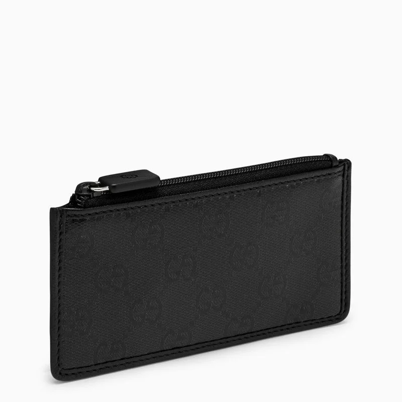 Gucci handbags for women with a metal - framed claspGucci Black Gg Crystal Fabric Card Holder Men