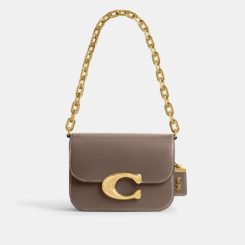 Coach tote bags with a printed Coach logo for brand visibilityCoach Idol Bag Dark Stone