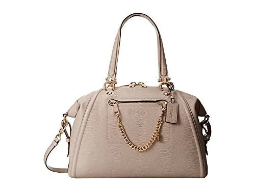 Ladies Coach crossbody bags with a wide - width strap for comfortCoach Prairie Satchel with Chain Light Gold Grey Birch Leather Handbag