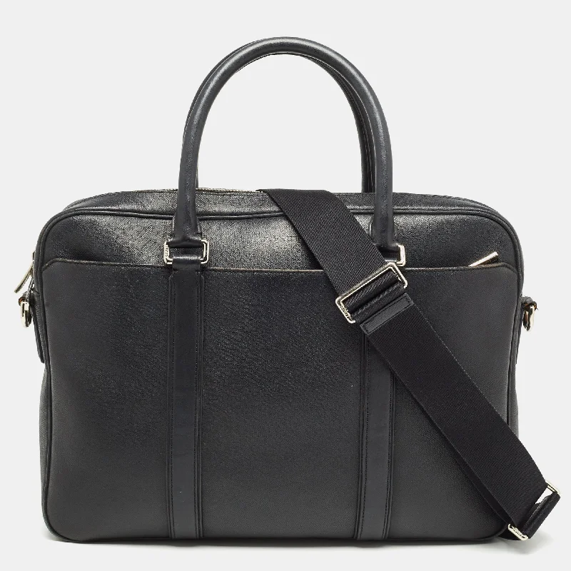 Coach Dempsey bags with a contrast - colored interior for visual interestBlack Leather Metropolitan Briefcase/Laptop Bag