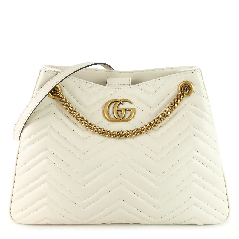 Ladies Gucci shoulder bags with a magnetic - closure flapMarmont Medium Matelassé Calf Leather Chain Shoulder Bag