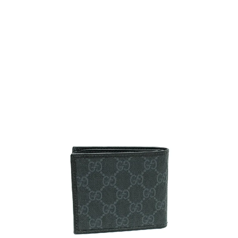 Women Gucci bags with a zip - around closure for securityGucci Black GG Supreme Bifold Wallet