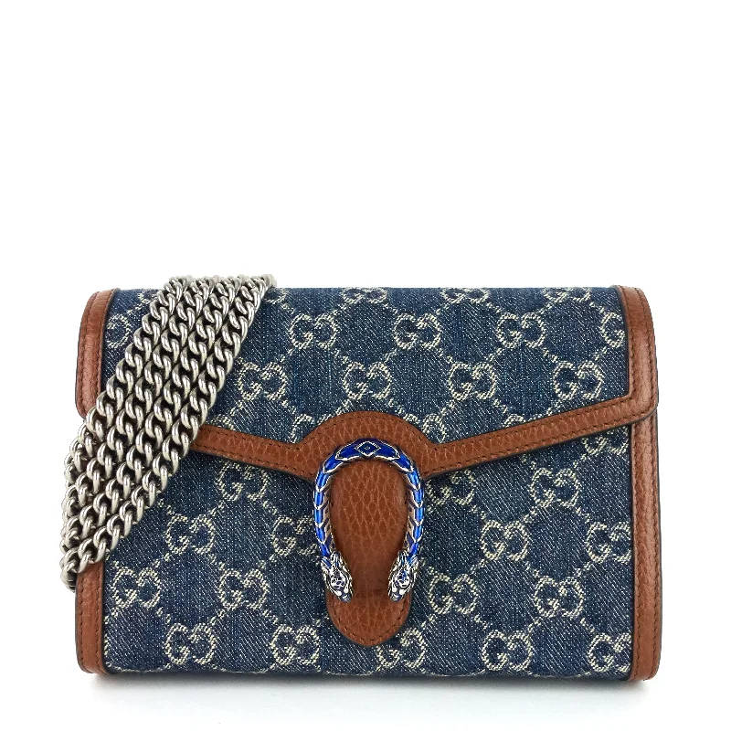 Gucci tote bags for women with a water - resistant coatingDionysus GG Denim Mini Bag