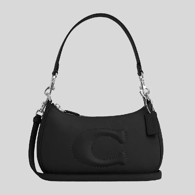 Coach Dempsey bags with a crystal - embellished C - logo for added luxuryCOACH Teri Shoulder Bag Black CR099