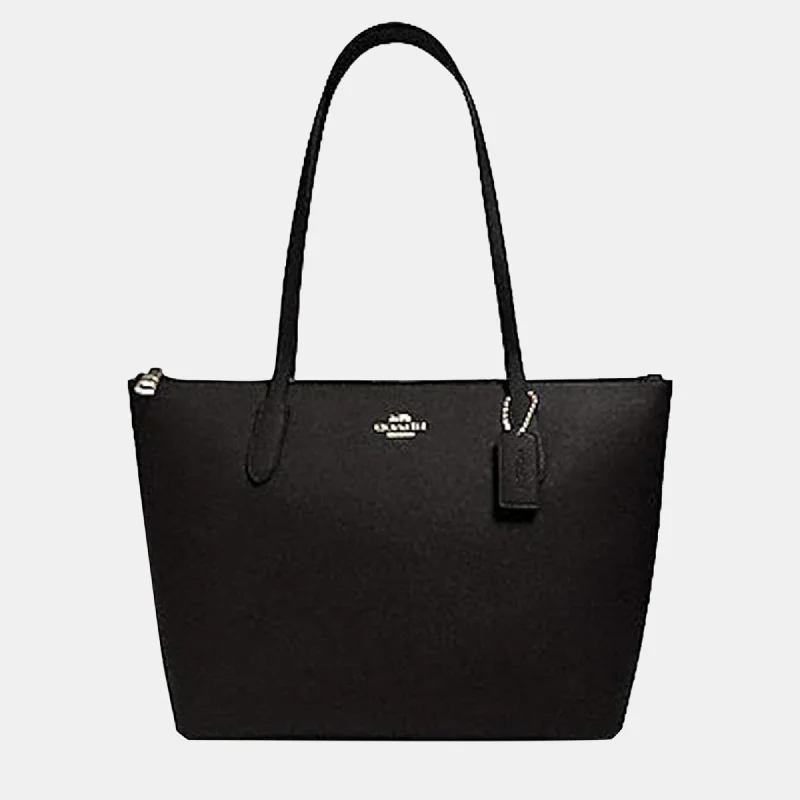 Coach bags with a detachable mirror inside for quick touch - upsBlack Crossgrain Leather Handbag