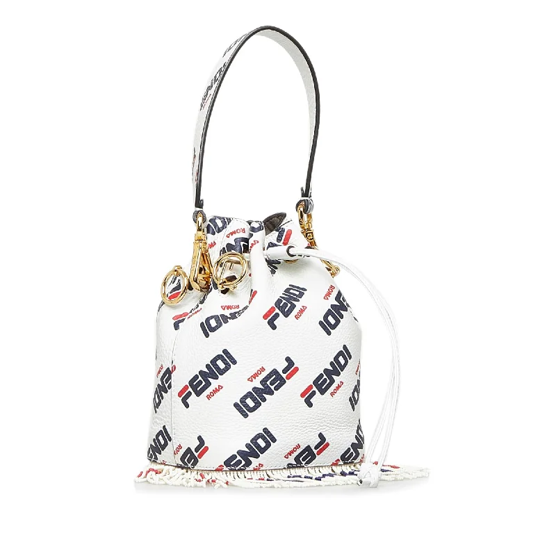 Fendi tote bags with a reinforced bottom for increased durabilityFendi Fendi X Fila Mania Mini Mon Tresor Bucket Bag (SHG-3HLho5)