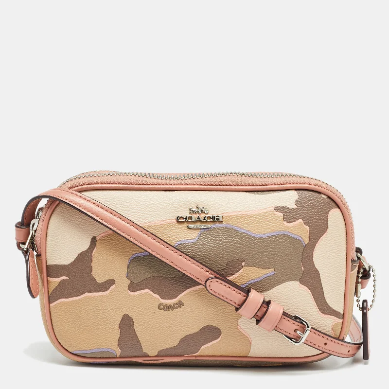 Coach crossbody bags in a vibrant, eye - catching color for a bold statementMulticolor Camouflage Coated Canvas Crossbody Bag