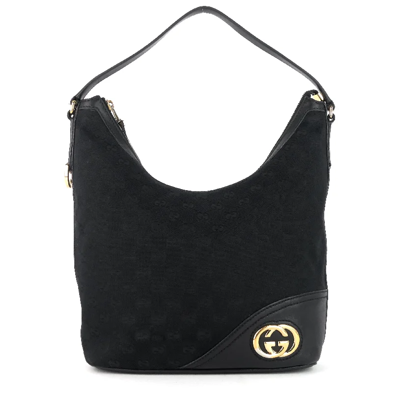 Women Gucci bags with a detachable mirror insideNew Britt Medium GG Canvas Hobo Bag