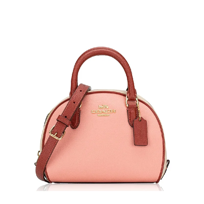 Coach Borough bags with a structured silhouette and a magnetic - snap closureCoach CC784 Colorblock Sydney Satchel Candy Pink Multi