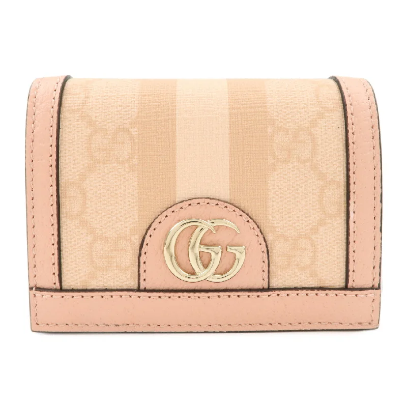 Gucci Marmont bags for women with quilted leather exteriorsGUCCI Ophidia Sherry GG Supreme Leather Wallet Pink 523155