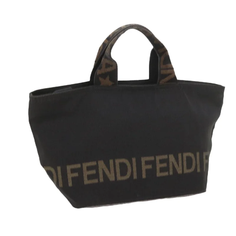 Fendi backpacks with a padded back panel for comfort during long - distance travelFENDI Hand Bag Canvas Black  yk9264