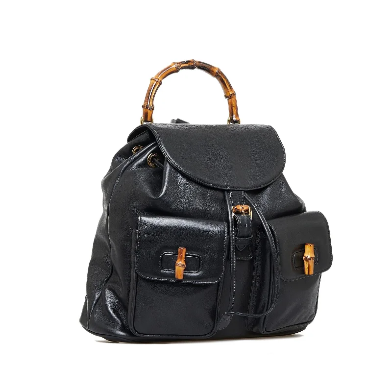 Women Gucci bags with a magnetic snap closure for easy accessGucci Bamboo Backpack (VNIzll)