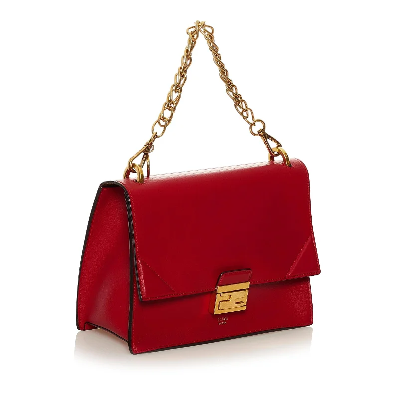 Ladies Fendi Peekaboo bags with a hand - carved leather detail for a unique and artisanal touchFendi Kan U Leather Satchel (SHG-35049)