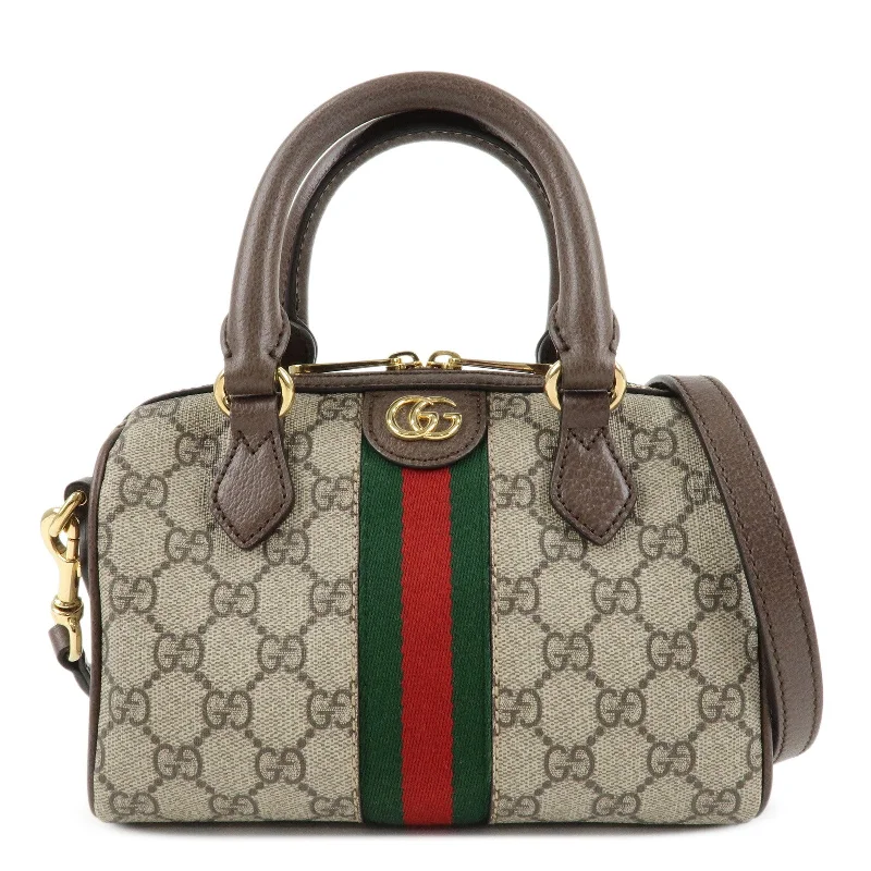 Small - sized Women Gucci shoulder bags for evening outingsGUCCI Ophidia Sherry GG Supreme Leather 2Way Boston Bag 772053